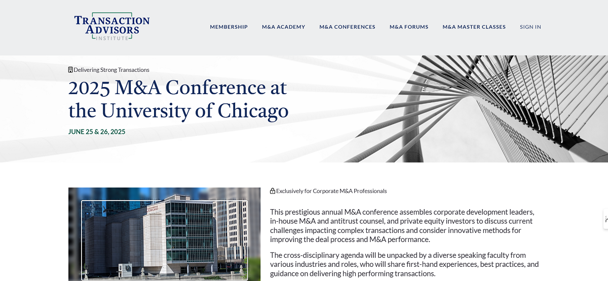 M&A Conference at the University of Chicago
